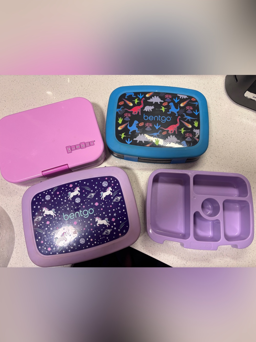 Lot of Bentgo/yumbox kids lunch boxes